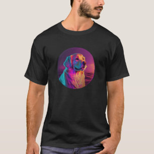 Camiseta Retriever de ouros com estética Vintage de 80