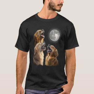 Camiseta Retriever Howling At Moon para Mãe e Pai