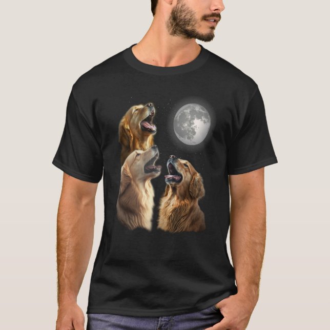 Camiseta Retriever Howling At Moon para Mãe e Pai (Frente)