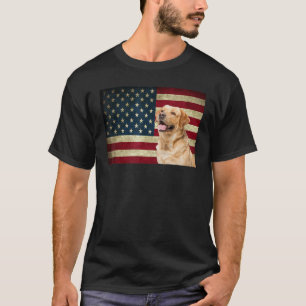 Camiseta retriever labrador Bandeira americana labra cão An