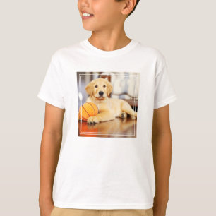 Camiseta Retriever Ouro Com Brinquedo De Basquete