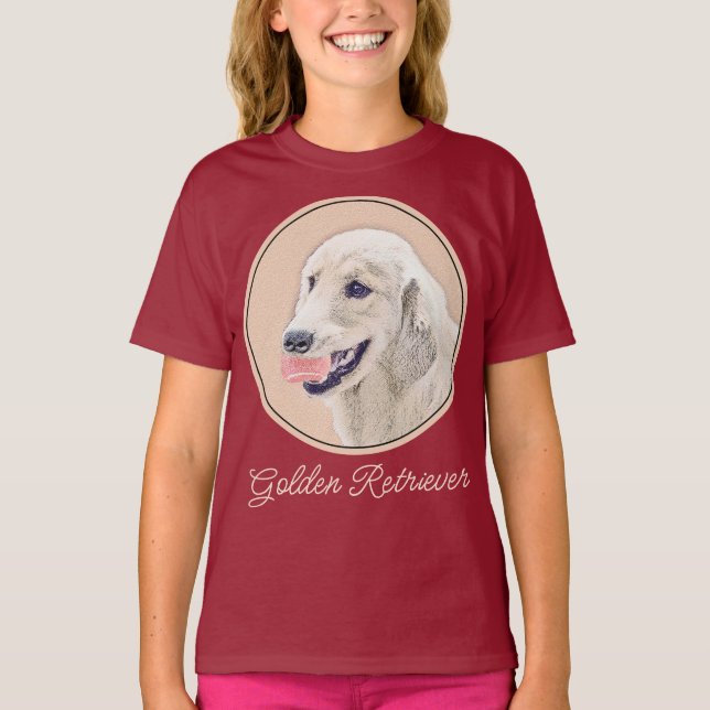 Camiseta Retriever ouro com pintura de cachorro de Tênis (Frente)