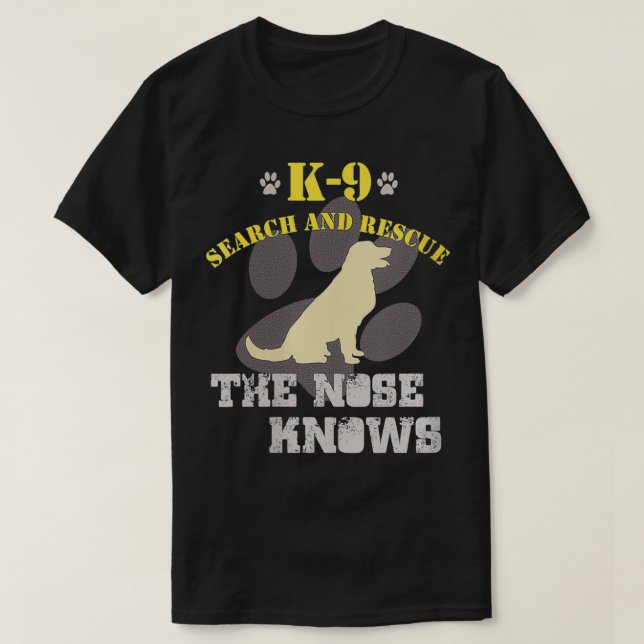 Camiseta Retriever Ouro da Equipe do Cachorro de Busca do K (Frente do Design)