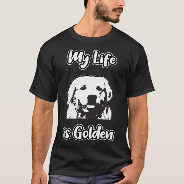 Camiseta Retriever ouro - Minha Vida É Ouro (Frente)