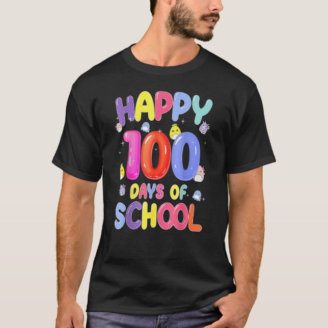 Camiseta Retro 100º Dia de Professores Escolares Crianças H (Frente)