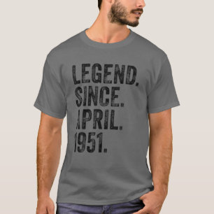 Camiseta Retro 1951 Aniversário Legenda De Nascer De Abril