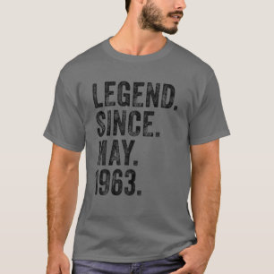 Camiseta Retro 1963 Aniversário Legenda De Nascer Desde 19