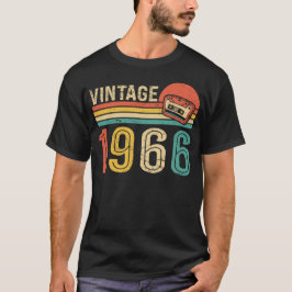 Camiseta Retro 1966 Birthday Music Cassette Tape 60th Bday