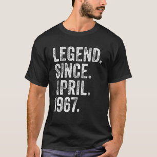 Camiseta Retro 1967 Aniversário Legenda De Nascer De Abril