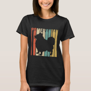 Camiseta Retro 1970 S Cachorro Pomerano Silhouette Cracking