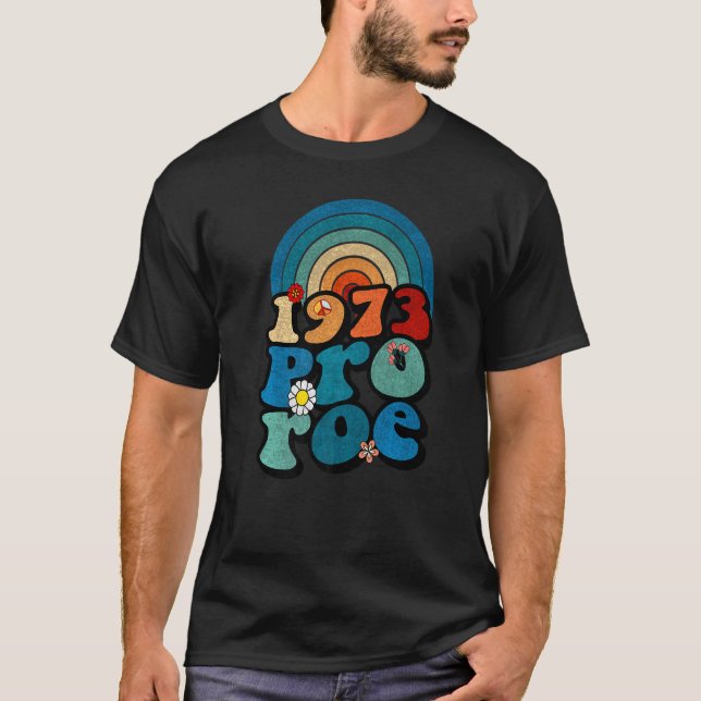 Camiseta Retro 1973 Pro Roe Rights Rainbow (Frente)