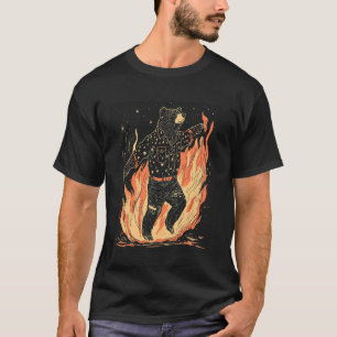 Camiseta Retro 1980s 1990s Urso Caminhando Através das Cham