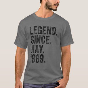 Camiseta Retro 1989 Aniversário Legenda De Nascer Desde 198