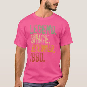 Camiseta Retro 1990 Aniversário Legenda Do Nascer De Dezemb