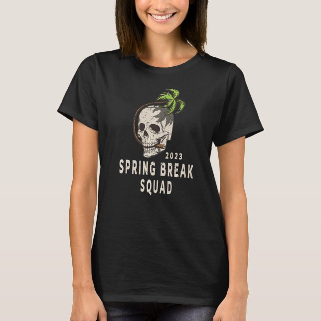 Camiseta Retro 2023 Break Squad Skull Palm Tree Gra (Frente)