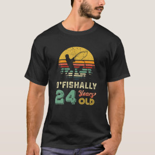 Camiseta Retro 24º Aniversário A Pescar 24 Pescadores C