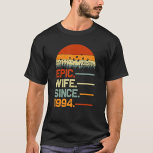 Camiseta Retro 27º Aniversário De Casamento Para Sua Espo