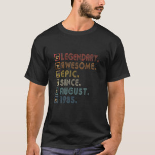 Camiseta Retro 37º Aniversário Legendário Epic Incrível Des