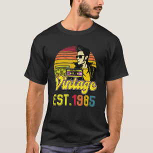 Camiseta Retro 37 Anos Antiga Music Fan Vintage Est 1985 37