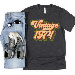 Camiseta Retro 50º Aniversário Vintage 1974