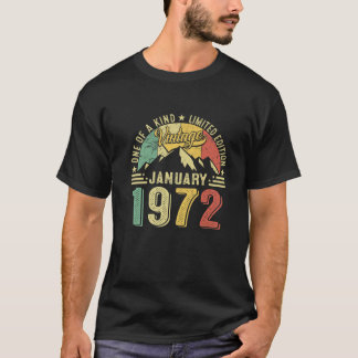 Camiseta Retro 50º aniversário Vintage Janeiro 1972 50 Anos