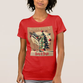 Camiseta Retro 50s Jet Set Martini de Natal Árvore de Natal