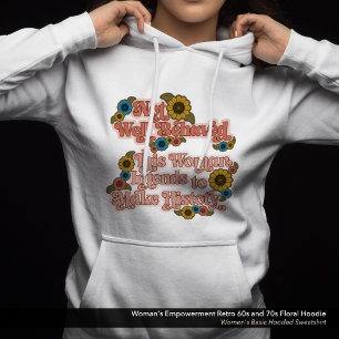 Camiseta Retro 60s e 70s Floral de Empoderamento feminino