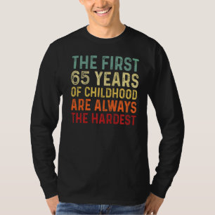 Camiseta Retro 65 Anos Homens Mulheres Dizendo 65 Anos Aniv