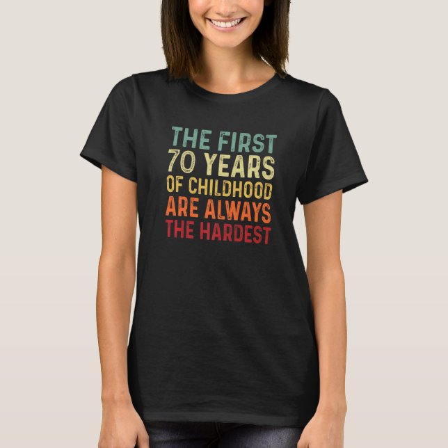 Camiseta Retro 70 Anos Homens Mulheres Dizendo 70 de Aniver (Frente)