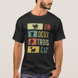 Camiseta Retro 70s 80s 90s Un Deux Trois Gato Meowy Cat