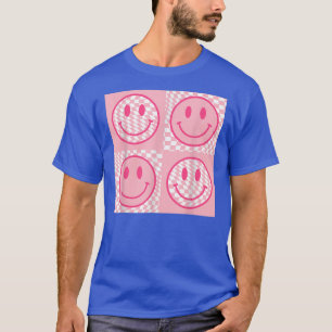 Camiseta Retro 70s 80s Feliz Rosto Rosa Sorriso Face Verifi