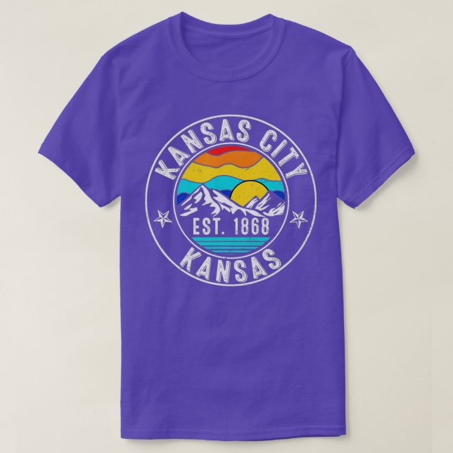 Camiseta Retro 70s 80s Kansas City Kansas KS (Frente do Design)