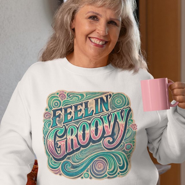 Camiseta Retro 70s em Groovy Psicedélico (Criador carregado)