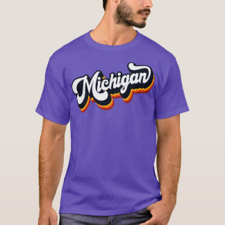 Camiseta Retro 70s Lettering Michigan