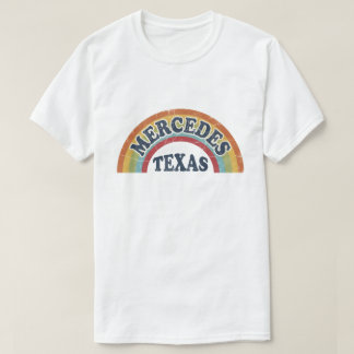 Camiseta Retro 70s Mercedes Texas Desgastado Orgulho Arco-í