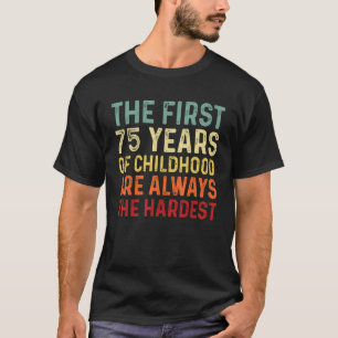 Camiseta Retro 75 Anos Homens Mulheres Dizendo 75 Anos Aniv