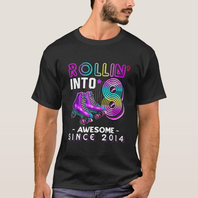 Camiseta Retro 8º Aniversário Rollin' Em 8 Incrível 2014 Sk (Frente)