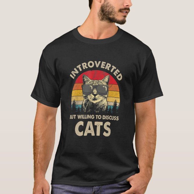 Camiseta Retro 80s 90s Introvertido mas Disposto a Discutir (Frente)