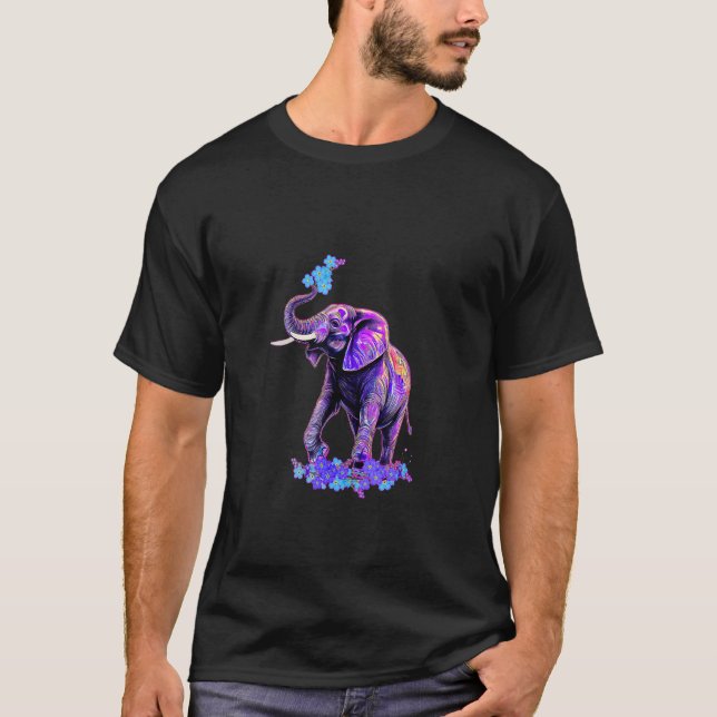 Camiseta Retro 80s 90s sinthwave Esquece-me não Elephant Tr (Frente)