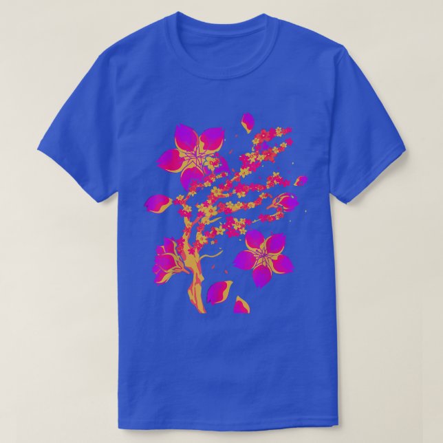 Camiseta Retro 80s Art Japan Flor Sakura Vaporwave Cherry (Frente do Design)