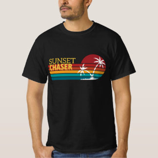 Camiseta Retro 80s Caçador do Pôr do Sol Palmeiras Tropicai