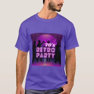 Camiseta Retro 80s Disco Dance Party Neon Purple Funky