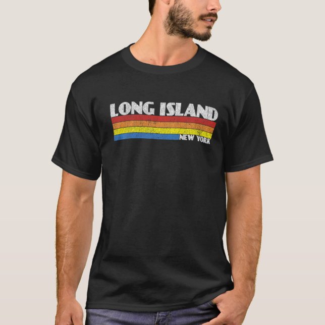 Camiseta Retro 80s Long Island New York NY Souvenir   (Frente)