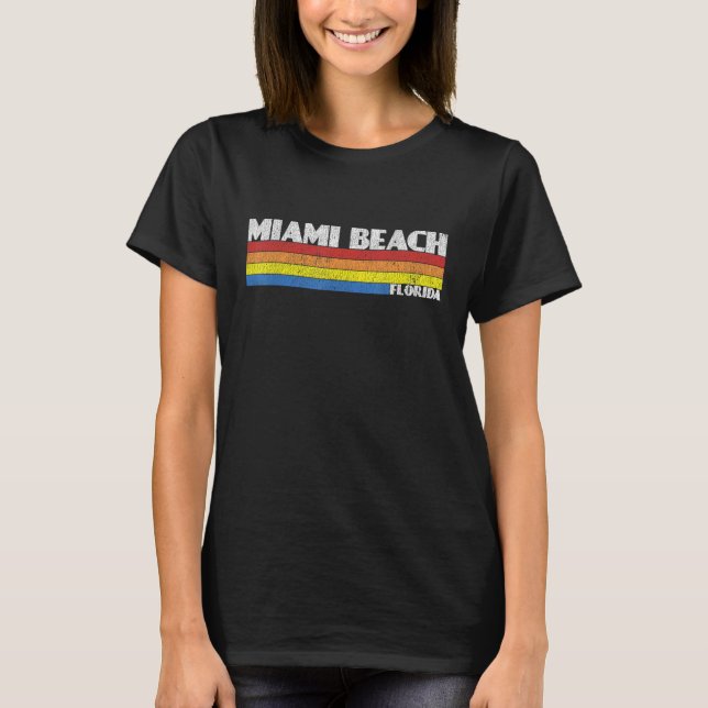 Camiseta Retro 80s Miami Beach Florida FL Souvenir (Frente)