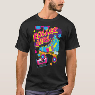 Camiseta Retro 80s Roller Girl Sun Glass Música Cassette T