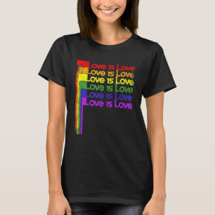 Camiseta Retro 80s Vintage Love is Love Rainbow Pride LGBT