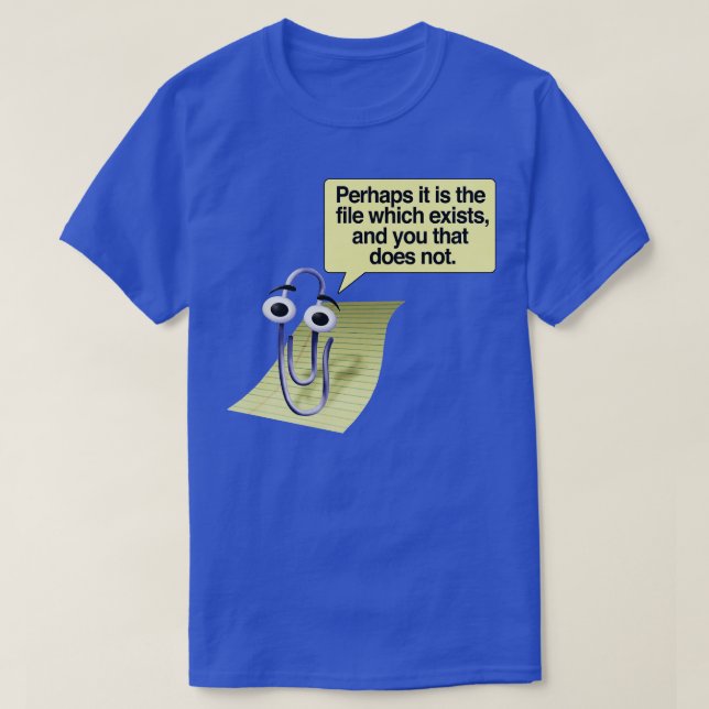 Camiseta Retro 90s00s Microsoft Clippy Talvez seja o fi (Frente do Design)
