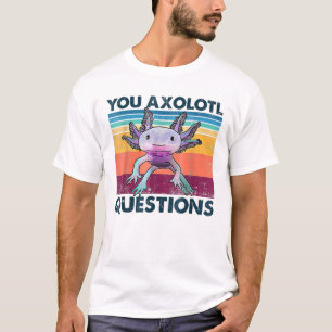 Camiseta Retro 90S Axolotl Engraçado Perguntas Axolotl