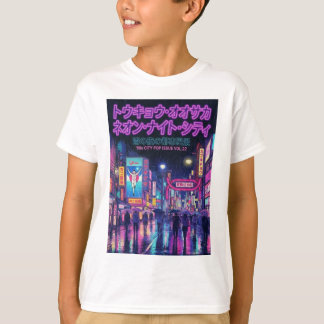 Camiseta Retro 90s City Pop Night: Neon Tokyo & Osaka Rain 