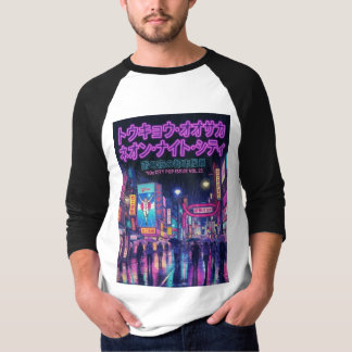 Camiseta Retro 90s City Pop Night: Neon Tokyo & Osaka Rain